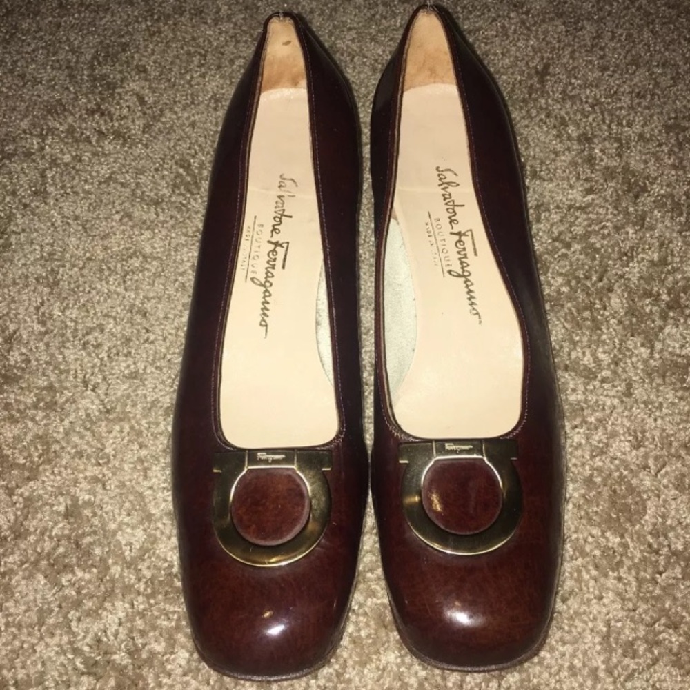 Salvatore Ferragamo Chestnut/Burgundy Heels